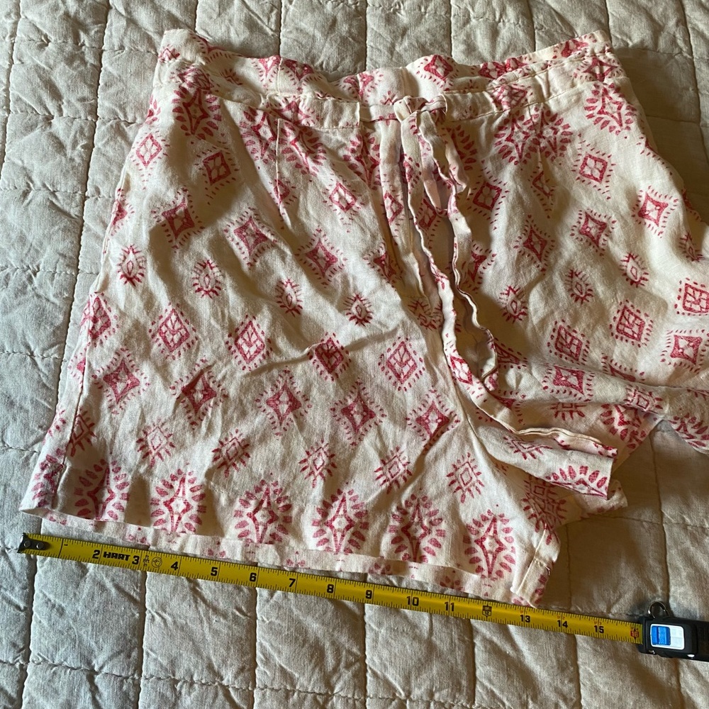 Artisan NY Cream & Red Linen Shorts Size S - Picture 9 of 9